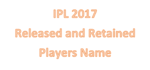 ipl 2017 released and retained players name